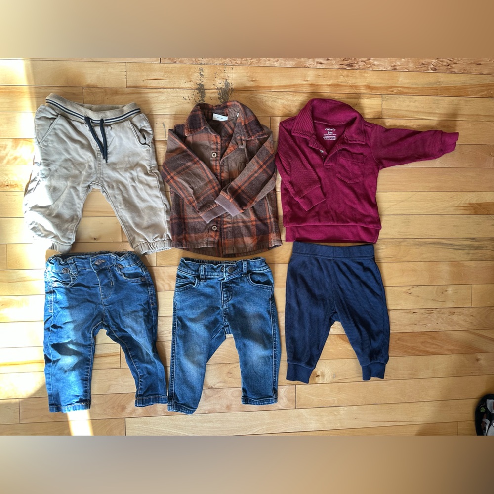 Bundle 6-12 months jeans, pants, shirts and long sleeve